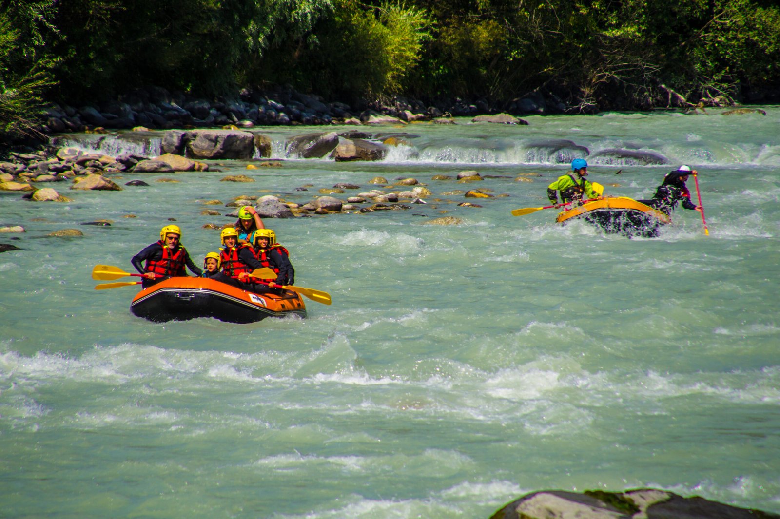 canyoning of dora balteo in val aoste in italy